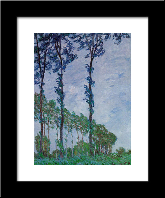 Poplars, Wind Effect 20x24 Black Modern Wood Framed Art Print Poster by Monet, Claude