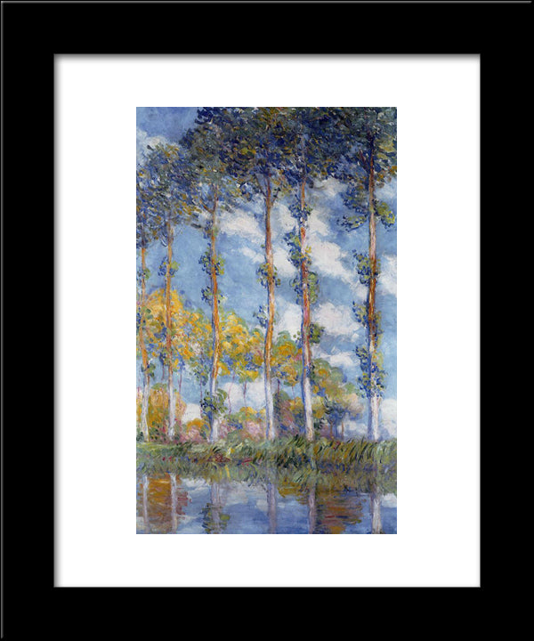 Poplars 20x24 Black Modern Wood Framed Art Print Poster by Monet, Claude