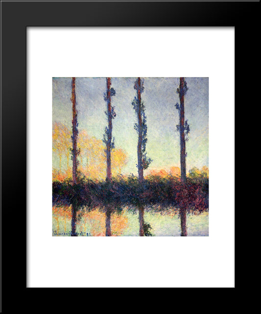Poplars (Four Trees) 20x24 Black Modern Wood Framed Art Print Poster by Monet, Claude