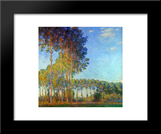Poplars On The Banks Of The River Epte, Seen From The Marsh 20x24 Black Modern Wood Framed Art Print Poster by Monet, Claude