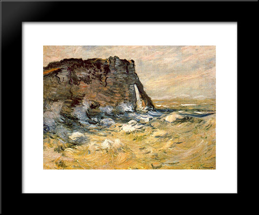 Port D`Aval 20x24 Black Modern Wood Framed Art Print Poster by Monet, Claude