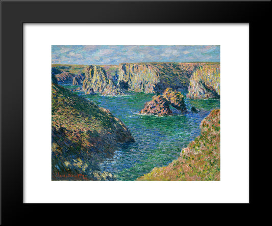 Port Donnant, Belle Ile 20x24 Black Modern Wood Framed Art Print Poster by Monet, Claude