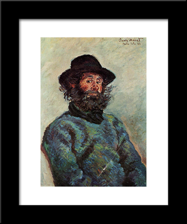 Portrait Of Poly, Fisherman At Kervillaouen 20x24 Black Modern Wood Framed Art Print Poster by Monet, Claude