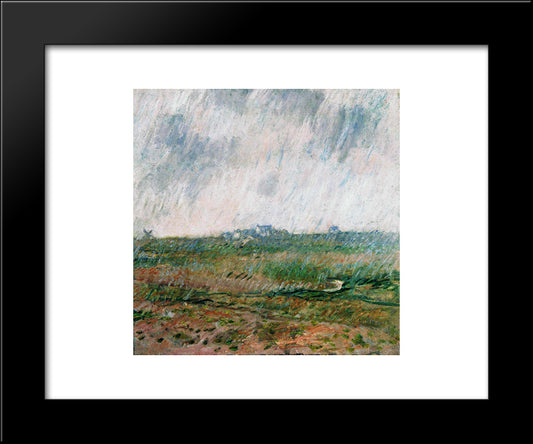 Rain In Belle-Ile 20x24 Black Modern Wood Framed Art Print Poster by Monet, Claude