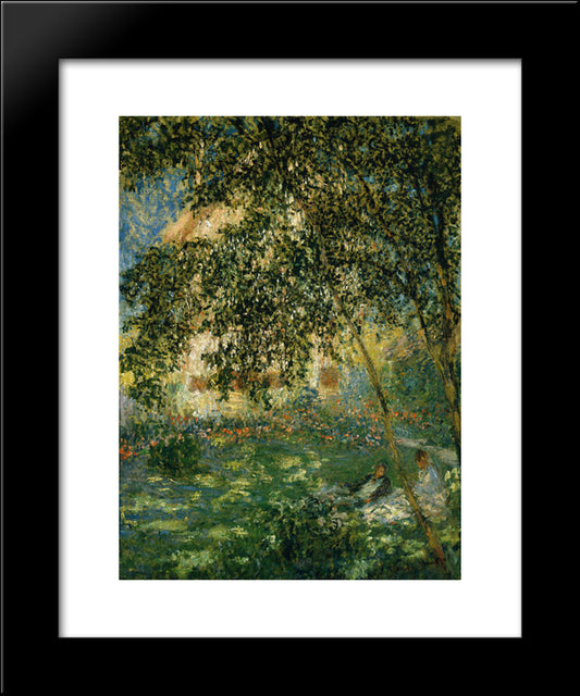 Relaxing In The Garden, Argenteuil 20x24 Black Modern Wood Framed Art Print Poster by Monet, Claude