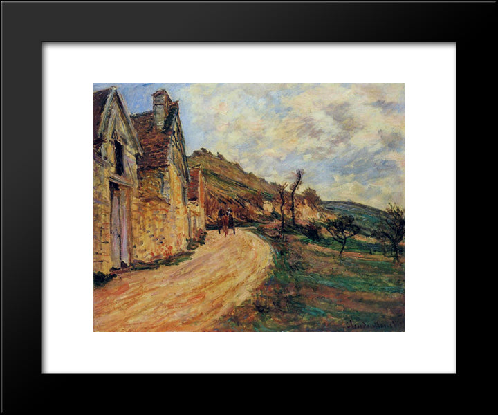 Rocks At Falaise Near Giverny 20x24 Black Modern Wood Framed Art Print Poster by Monet, Claude