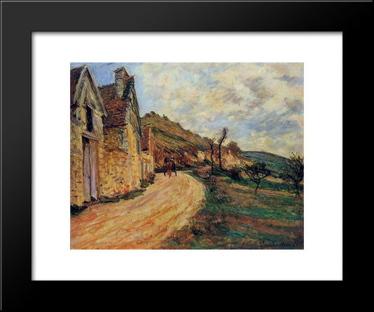 Rocks At Falaise Near Giverny 20x24 Black Modern Wood Framed Art Print Poster by Monet, Claude