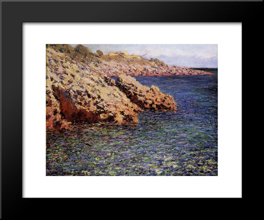 Rocks On The Mediterranean Coast 20x24 Black Modern Wood Framed Art Print Poster by Monet, Claude