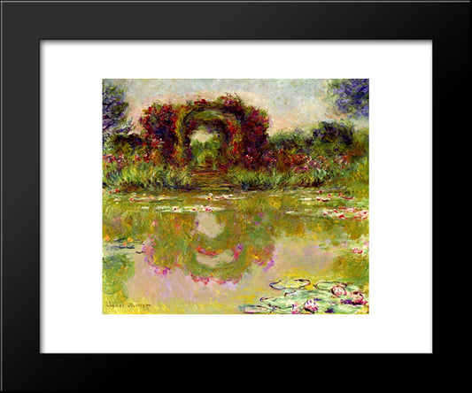 Rose Arches At Giverny 20x24 Black Modern Wood Framed Art Print Poster by Monet, Claude