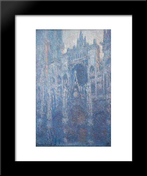 Rouen Cathedral, Clear Day 20x24 Black Modern Wood Framed Art Print Poster by Monet, Claude