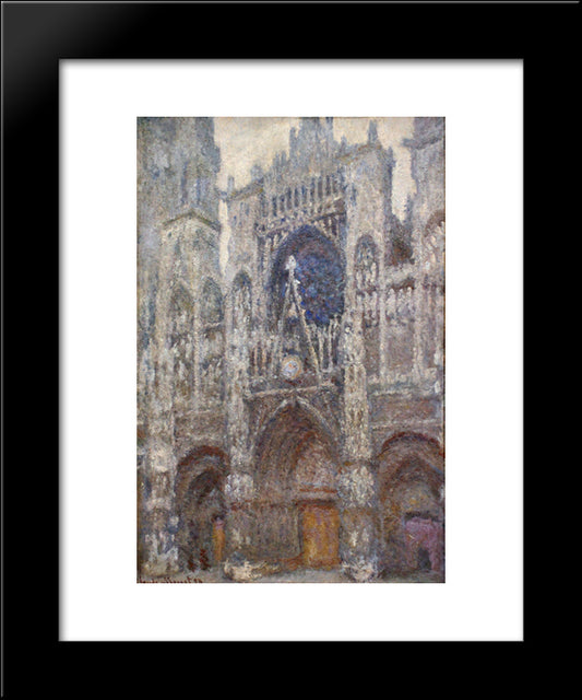 Rouen Cathedral, Grey Weather 20x24 Black Modern Wood Framed Art Print Poster by Monet, Claude