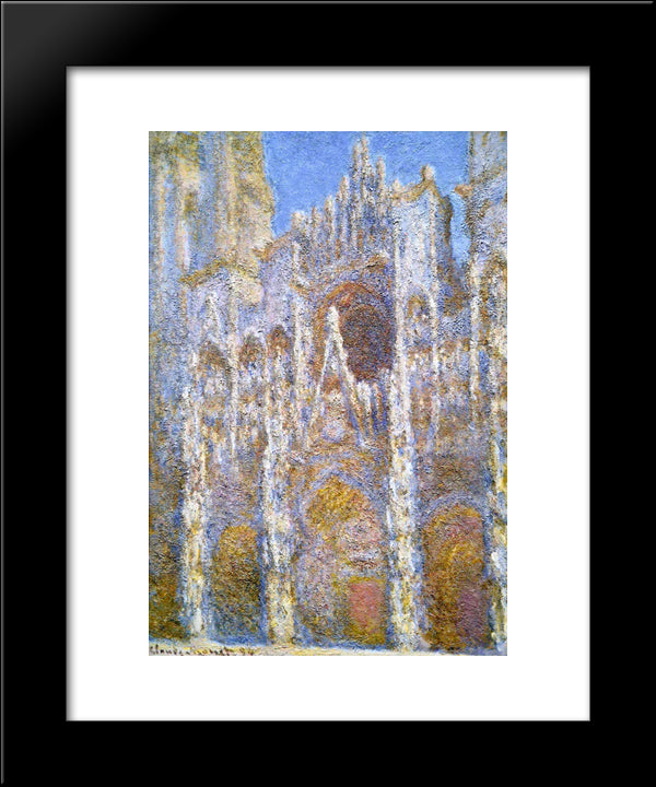 Rouen Cathedral, Sunlight Effect 20x24 Black Modern Wood Framed Art Print Poster by Monet, Claude