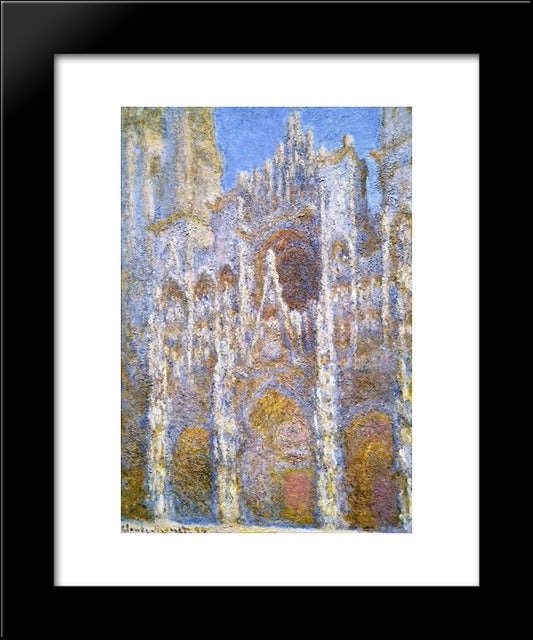 Rouen Cathedral, Sunlight Effect 20x24 Black Modern Wood Framed Art Print Poster by Monet, Claude