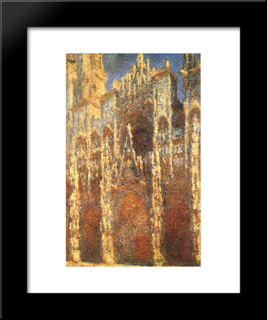 Rouen Cathedral, The Portal 20x24 Black Modern Wood Framed Art Print Poster by Monet, Claude