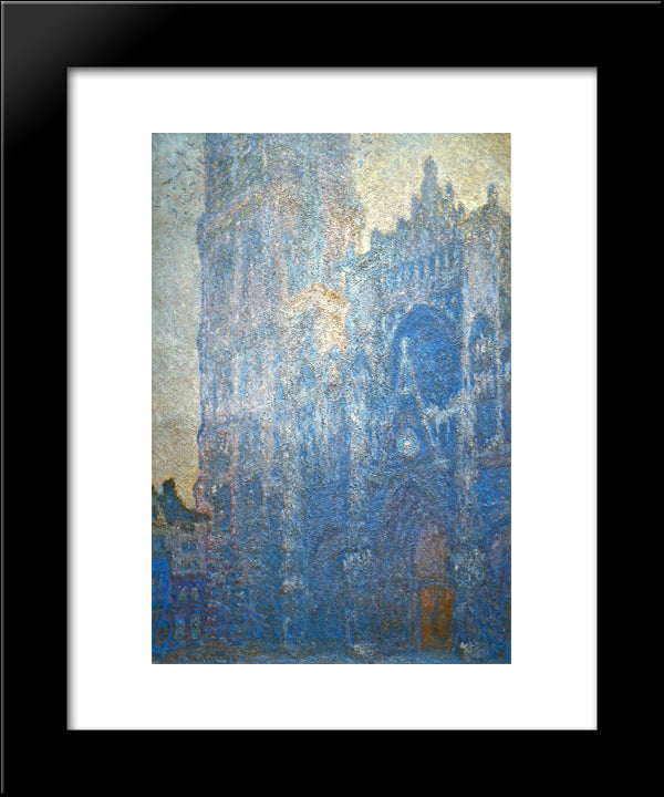 Rouen Cathedral, The Portal And The Tour D'Albane, Morning Effect 20x24 Black Modern Wood Framed Art Print Poster by Monet, Claude