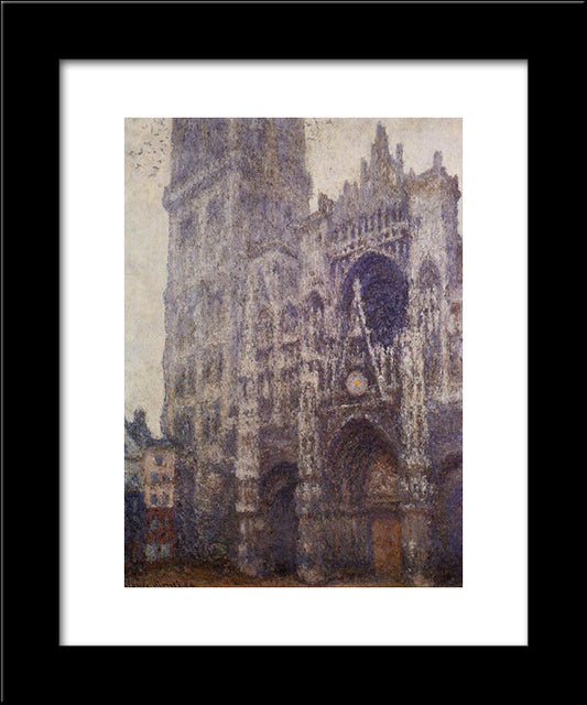 Rouen Cathedral, The Portal And The Tour D'Albene, Grey Weather 20x24 Black Modern Wood Framed Art Print Poster by Monet, Claude