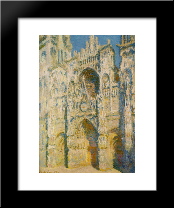 Rouen Cathedral, The Portal And The Tower D`Allban On The Sun 20x24 Black Modern Wood Framed Art Print Poster by Monet, Claude