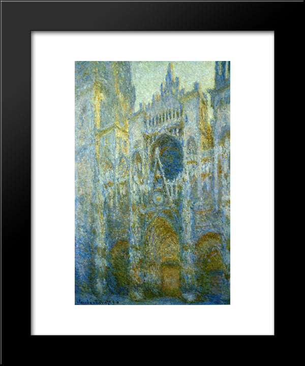 Rouen Cathedral, West Facade, Noon 20x24 Black Modern Wood Framed Art Print Poster by Monet, Claude