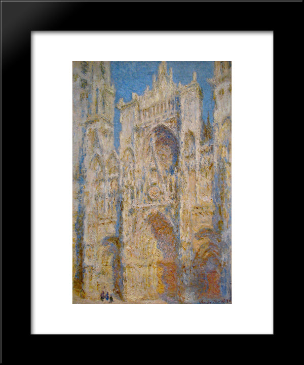 Rouen Cathedral, West Facade, Sunlight 20x24 Black Modern Wood Framed Art Print Poster by Monet, Claude