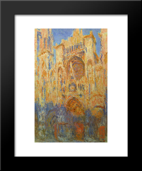 Rouen Cathedral 20x24 Black Modern Wood Framed Art Print Poster by Monet, Claude