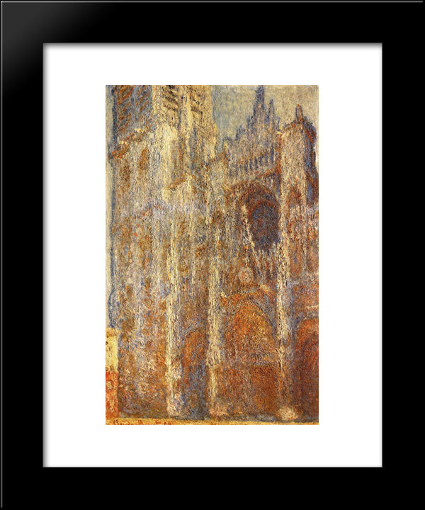 Rouen Cathedral At Noon 20x24 Black Modern Wood Framed Art Print Poster by Monet, Claude