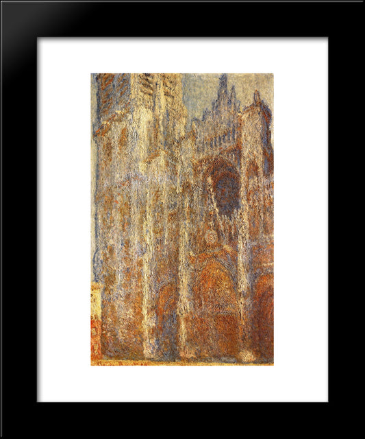 Rouen Cathedral At Noon 20x24 Black Modern Wood Framed Art Print Poster by Monet, Claude