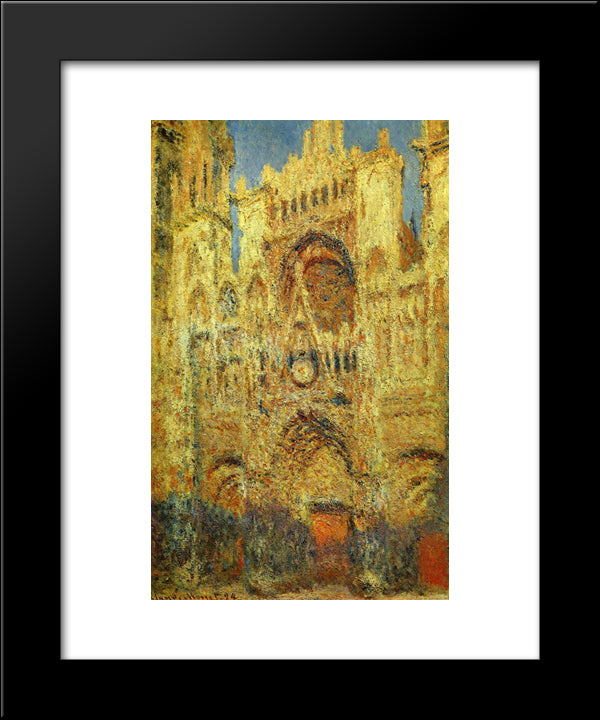 Rouen Cathedral At Sunset 20x24 Black Modern Wood Framed Art Print Poster by Monet, Claude