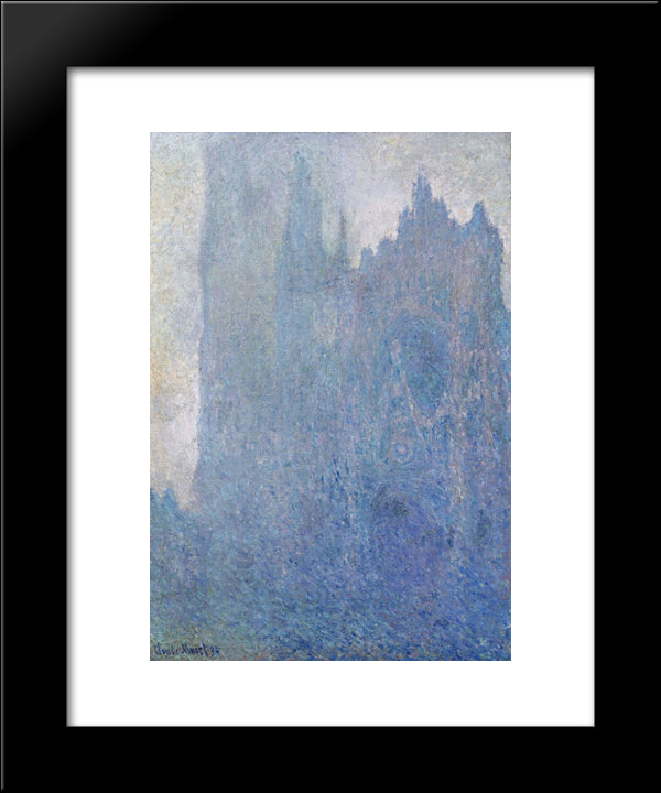 Rouen Cathedral In The Fog 20x24 Black Modern Wood Framed Art Print Poster by Monet, Claude