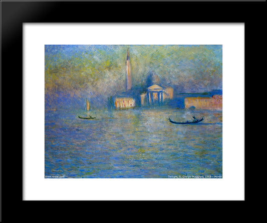 San Giorgio Maggiore, Twilight 20x24 Black Modern Wood Framed Art Print Poster by Monet, Claude
