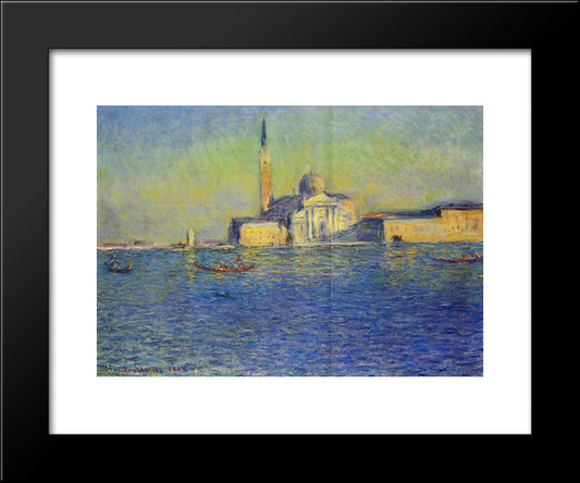 San Giorgio Maggiore 20x24 Black Modern Wood Framed Art Print Poster by Monet, Claude