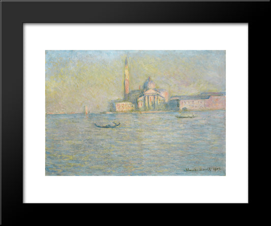 San Giorgio Maggiore 3 20x24 Black Modern Wood Framed Art Print Poster by Monet, Claude