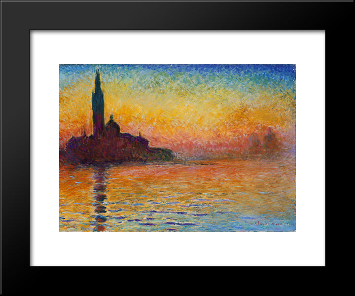 San Giorgio Maggiore At Dusk 20x24 Black Modern Wood Framed Art Print Poster by Monet, Claude