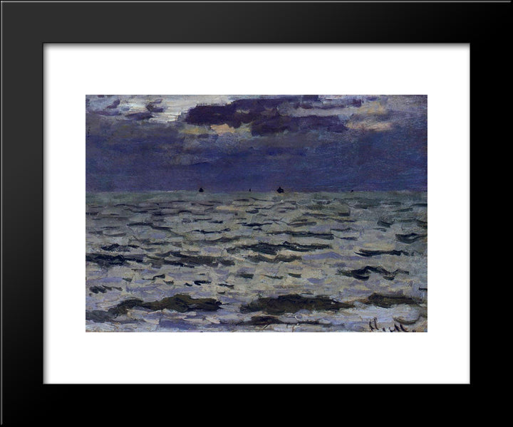Seascape 20x24 Black Modern Wood Framed Art Print Poster by Monet, Claude