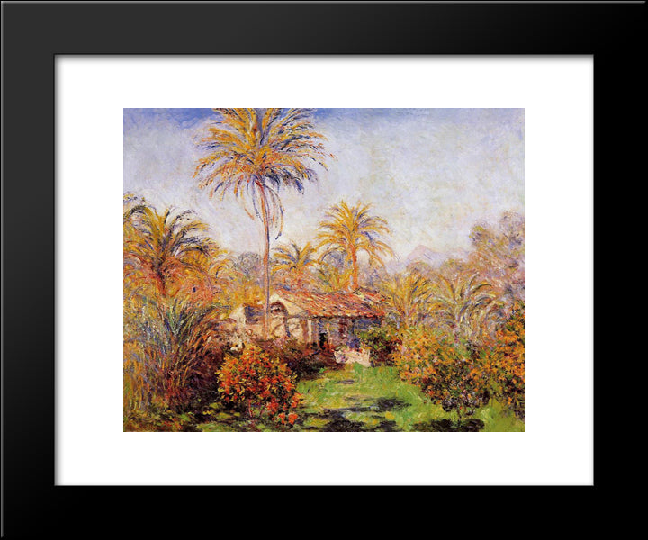 Small Country Farm In Bordighera 20x24 Black Modern Wood Framed Art Print Poster by Monet, Claude