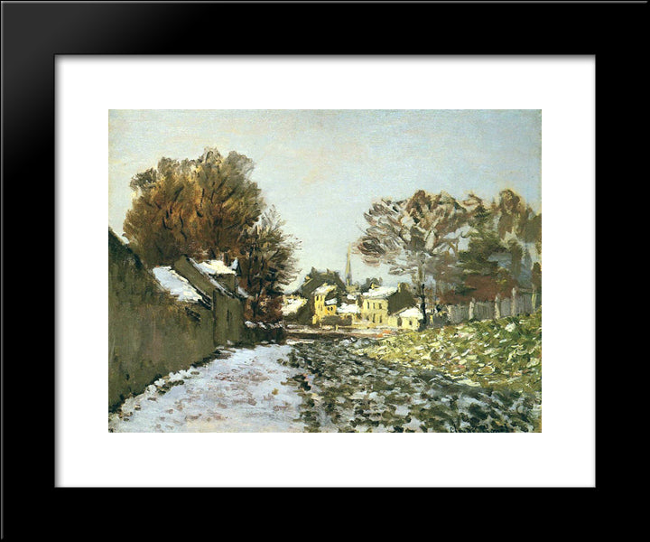 Snow At Argenteuil 20x24 Black Modern Wood Framed Art Print Poster by Monet, Claude