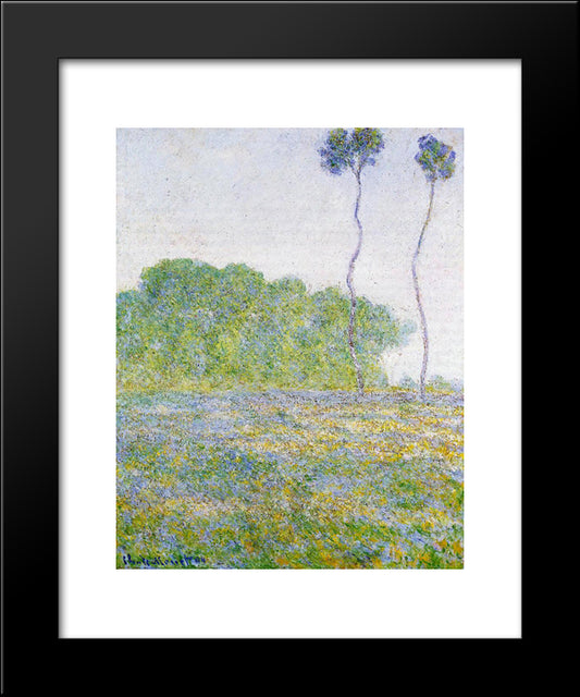 Springtime. Meadow At Giverny 20x24 Black Modern Wood Framed Art Print Poster by Monet, Claude