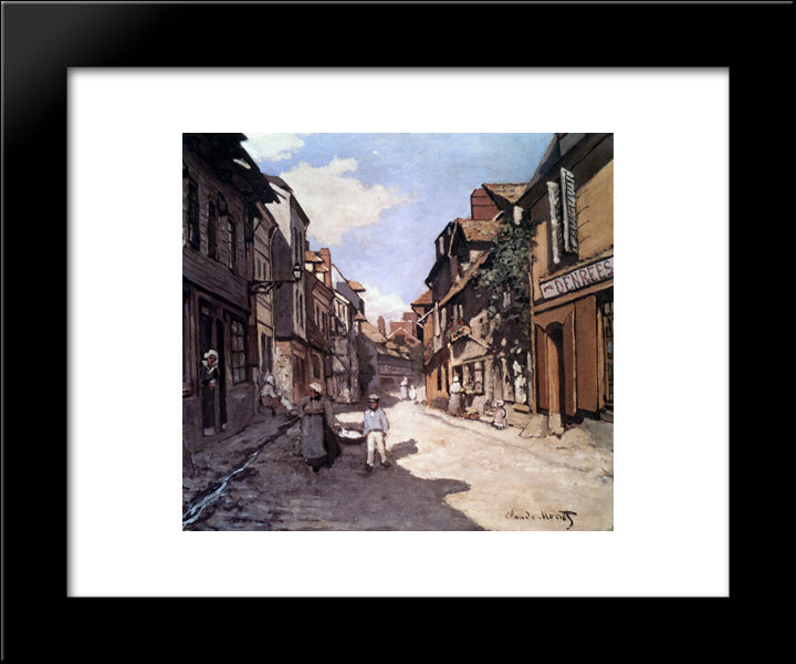 Street Of The Bavolle Honfleur 20x24 Black Modern Wood Framed Art Print Poster by Monet, Claude