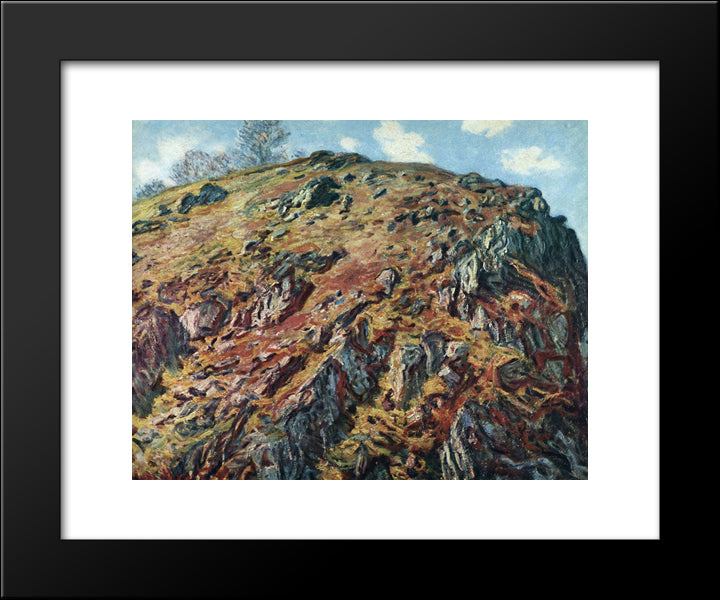 Study Of Rocks 20x24 Black Modern Wood Framed Art Print Poster by Monet, Claude