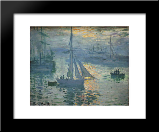 Sunrise, The Sea 20x24 Black Modern Wood Framed Art Print Poster by Monet, Claude