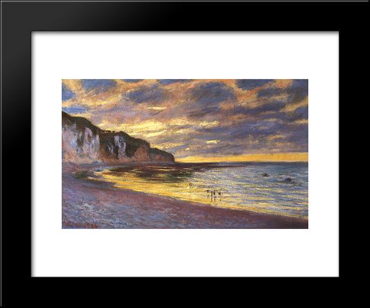 The Ally Point, Low Tide 20x24 Black Modern Wood Framed Art Print Poster by Monet, Claude