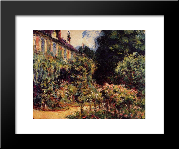 The Artist'S House At Giverny 20x24 Black Modern Wood Framed Art Print Poster by Monet, Claude