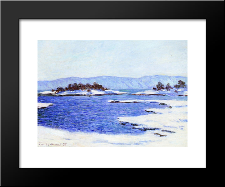 The Banks Of The Fjord At Christiania 20x24 Black Modern Wood Framed Art Print Poster by Monet, Claude