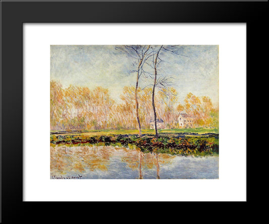 The Banks Of The River Epte At Giverny 20x24 Black Modern Wood Framed Art Print Poster by Monet, Claude