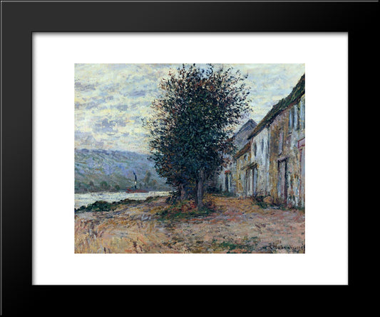 The Banks Of The Seine 20x24 Black Modern Wood Framed Art Print Poster by Monet, Claude