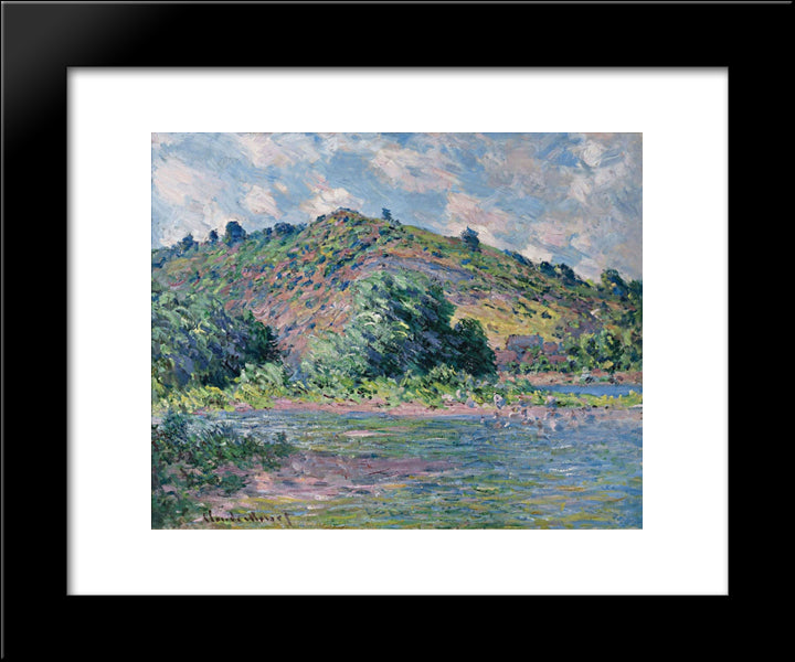 The Banks Of The Seine At Port-Villez 20x24 Black Modern Wood Framed Art Print Poster by Monet, Claude