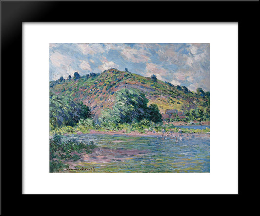 The Banks Of The Seine At Port-Villez 20x24 Black Modern Wood Framed Art Print Poster by Monet, Claude