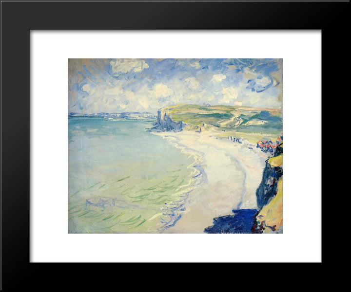 The Beach At Pourville 20x24 Black Modern Wood Framed Art Print Poster by Monet, Claude