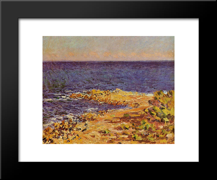 The Big Blue Meditarranean At Antibes 20x24 Black Modern Wood Framed Art Print Poster by Monet, Claude