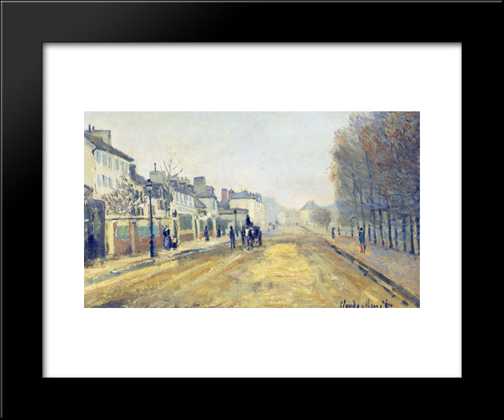 The Boulevard Heloise In Argenteuil 20x24 Black Modern Wood Framed Art Print Poster by Monet, Claude