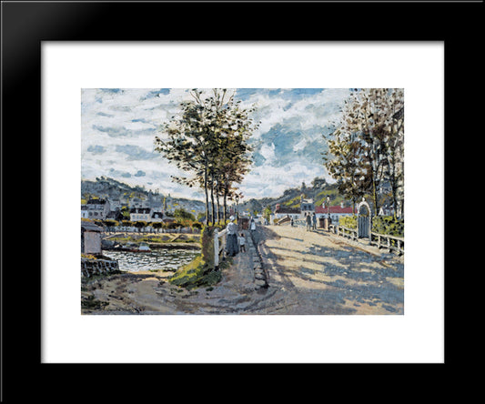 The Bridge At Bougival 20x24 Black Modern Wood Framed Art Print Poster by Monet, Claude